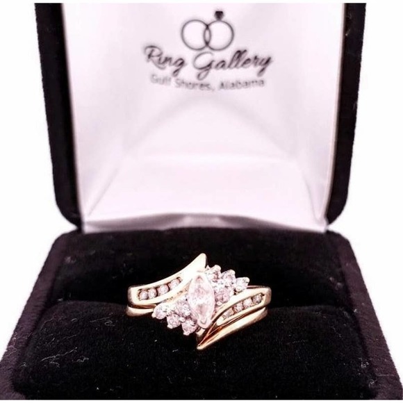 14K Diamond Wedding Ring Set/ Engagement Ring REAL DIAMONDS Size 5.6 - Picture 12 of 12